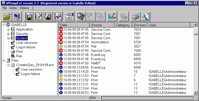 WDumpEvt Screenshot